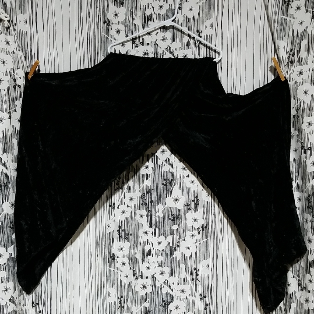 Elegant Black Velvet Shawl 18"x80"